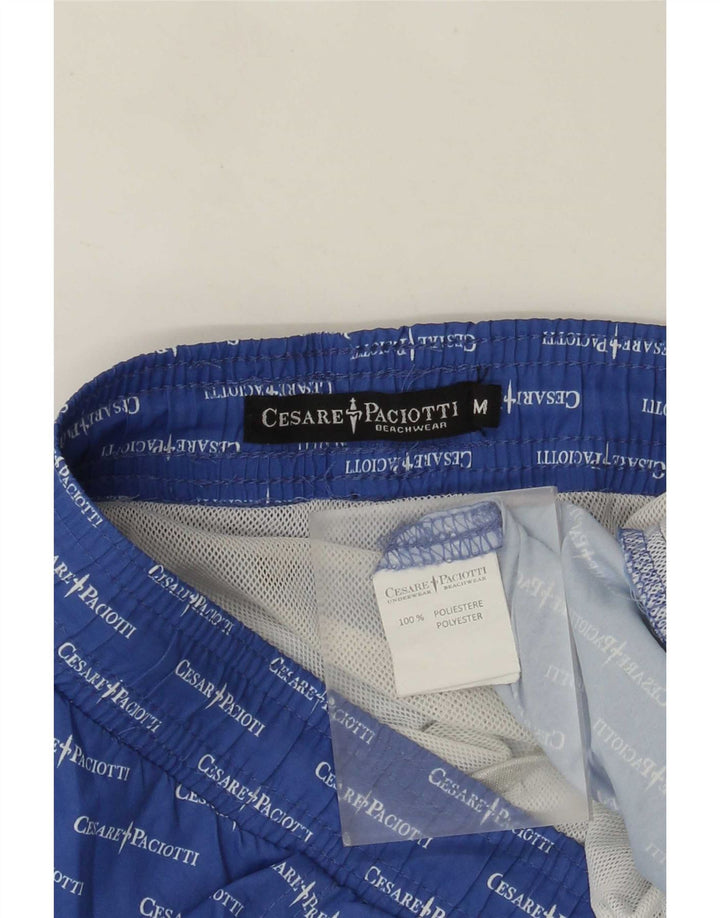 Pantaloni scurți de înot cu grafic Cesare Paciotti pentru bărbați, poliester albastru mediu