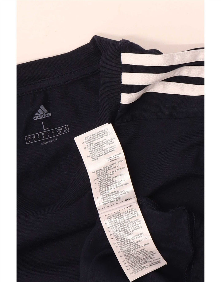 Tricou pentru bărbați Adidas Top mare din bumbac bleumarin
