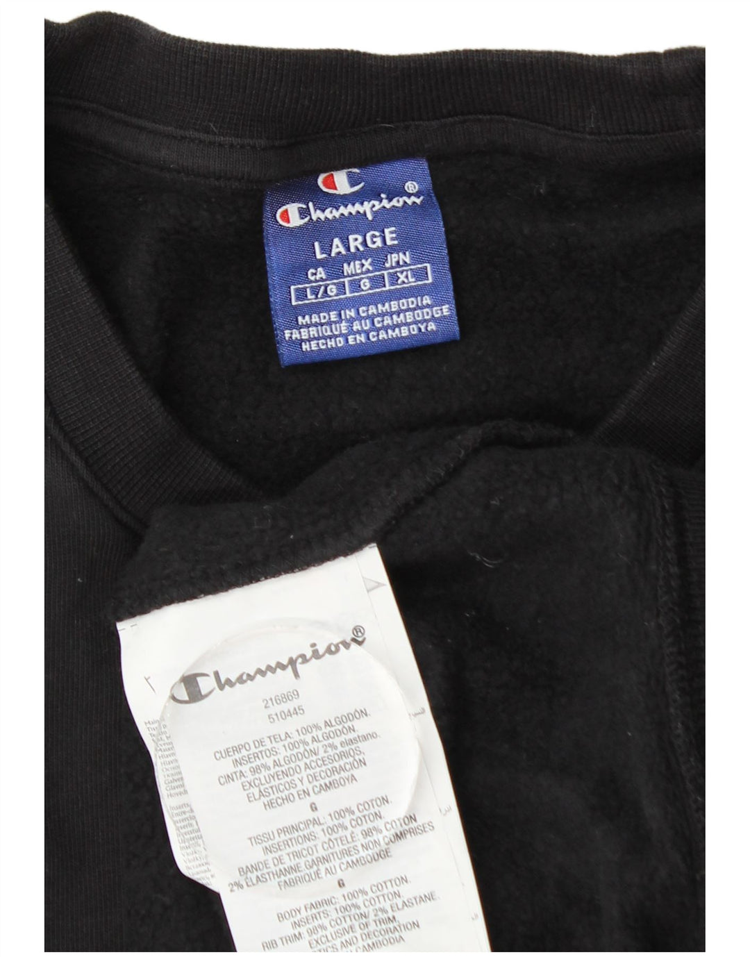 Pulover grafic pentru bărbați Champion Pulover mare din bumbac negru