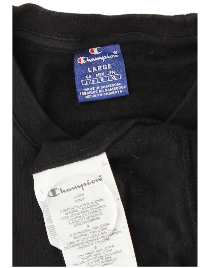 Pulover grafic pentru bărbați Champion Pulover mare din bumbac negru