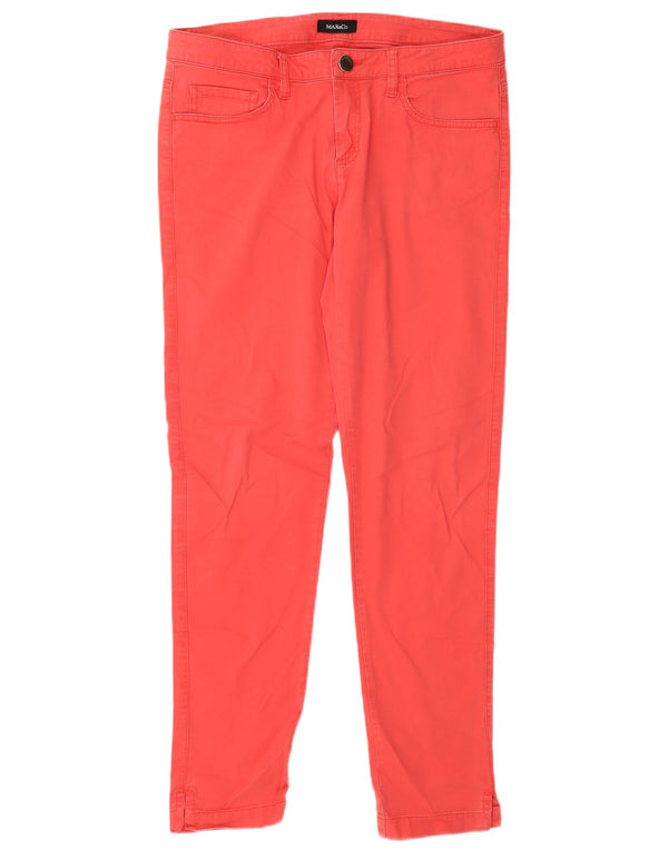 Max & Co. Pantaloni casual subțiri pentru femei UK 12 Medium L30 L30 Bumbac roșu