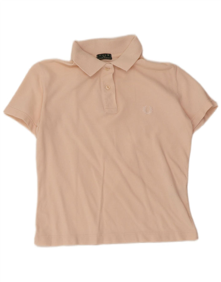 Tricou polo Fred Perry pentru femei UK 12, bumbac roz mediu