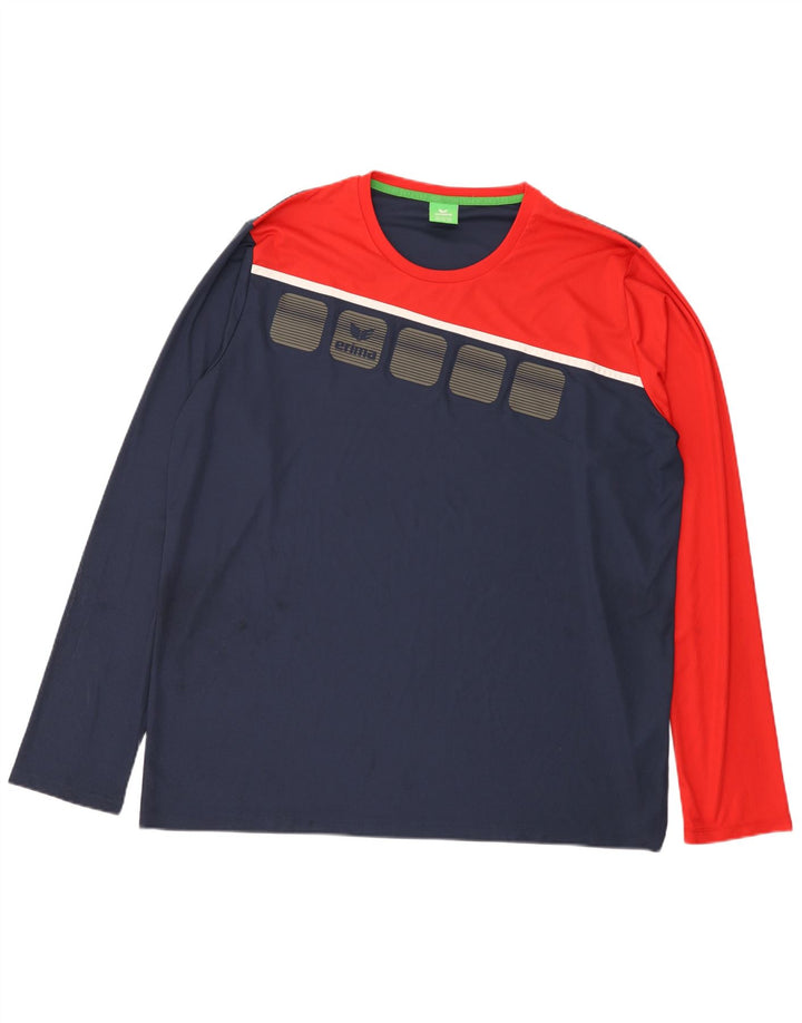 Top grafic pentru bărbați Erima, cu mânecă lungă, 3XL, albastru bleumarin, poliester