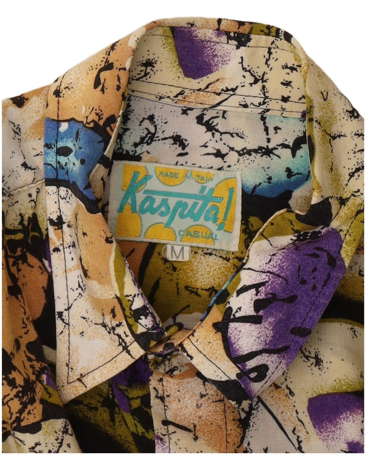Cămașă Vintage pentru bărbați cu model abstract, mediu multicolor