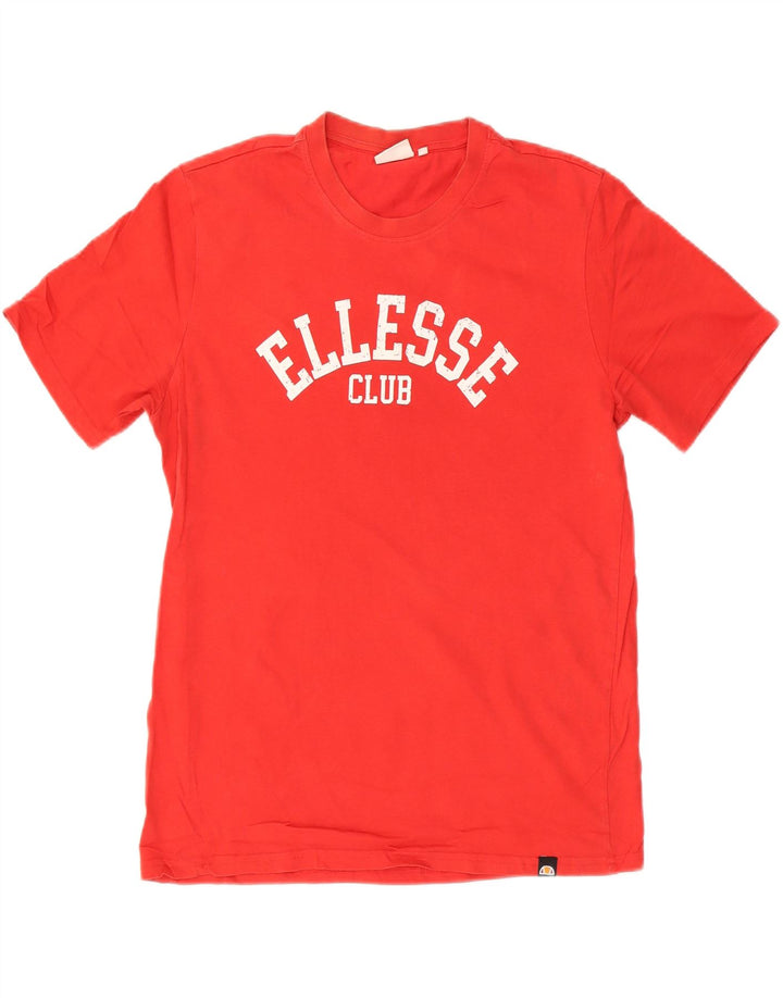 Tricou grafic ELLESSE pentru bărbați Top din bumbac roșu mediu