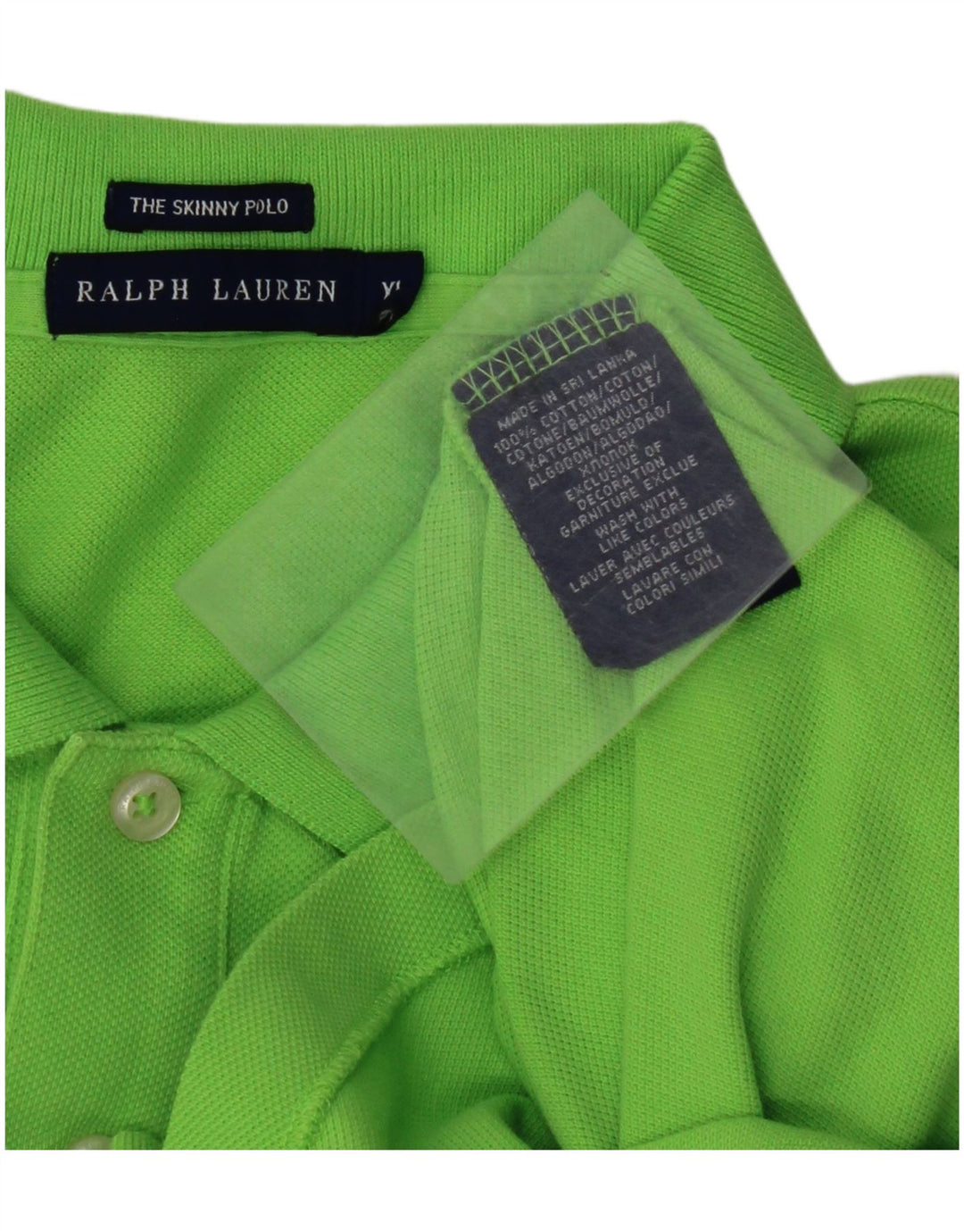 Tricou polo RALPH LAUREN pentru femei, UK 18 XL, bumbac verde