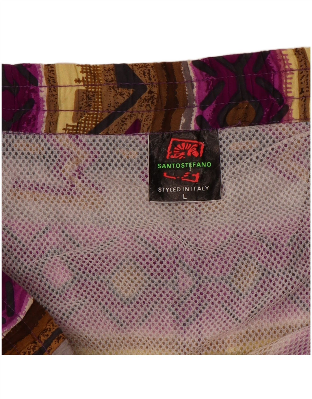 Pantaloni scurți de înot pentru bărbați Santostefano, mari, multicolor, din bumbac Fair Isle