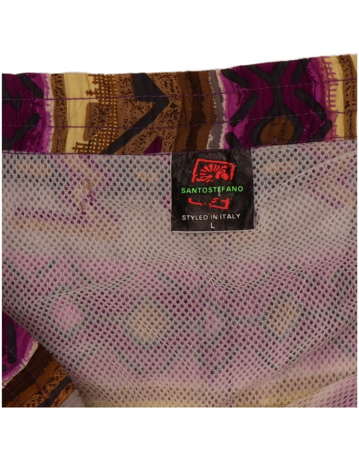 Pantaloni scurți de înot pentru bărbați Santostefano, mari, multicolor, din bumbac Fair Isle