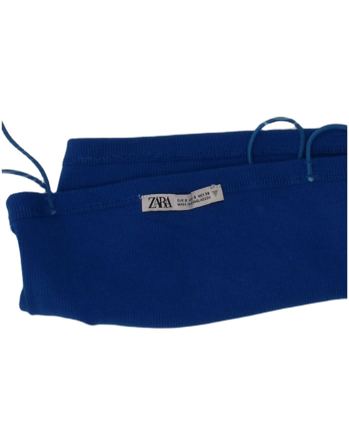Top bralette pentru femei Zara, mic, albastru, bumbac