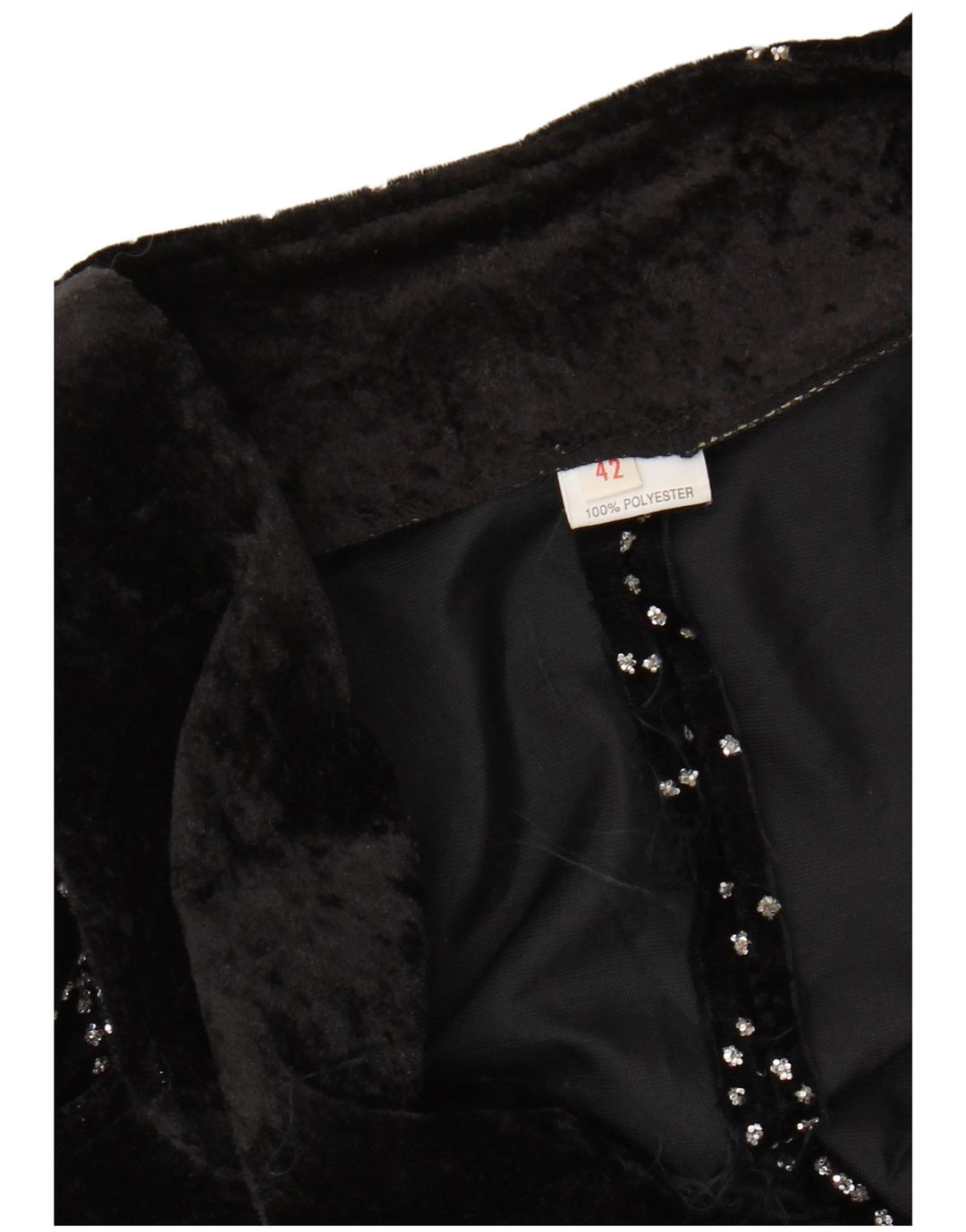 VINTAGE Jachetă cu frac cu model abstract pentru femei IT 42 Medium Black