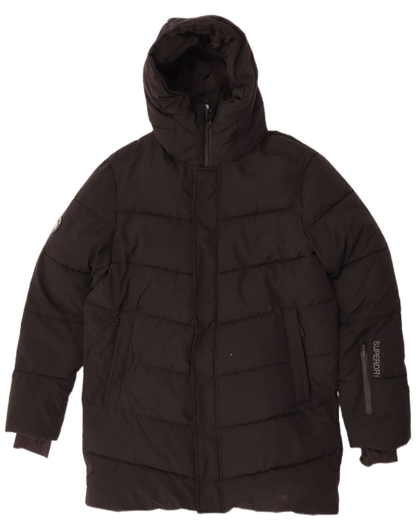 Jachetă parka grafică cu glugă Superdry pentru femei UK 14 Medium Black Winter