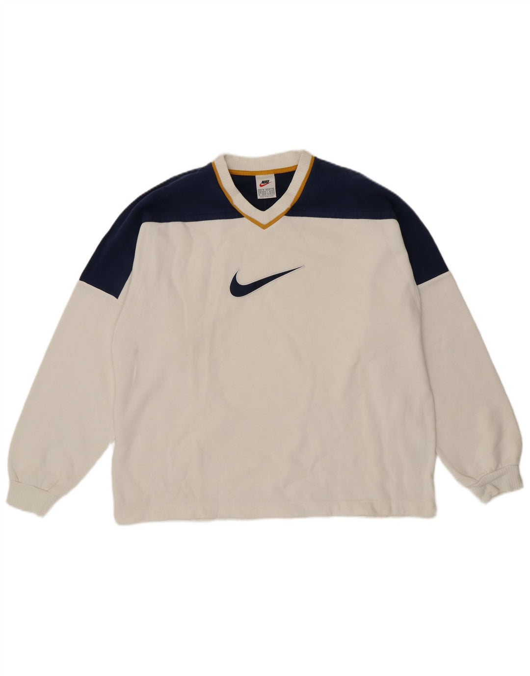 Pulover grafic pentru bărbați Nike, UK 39/41, alb mediu, color block