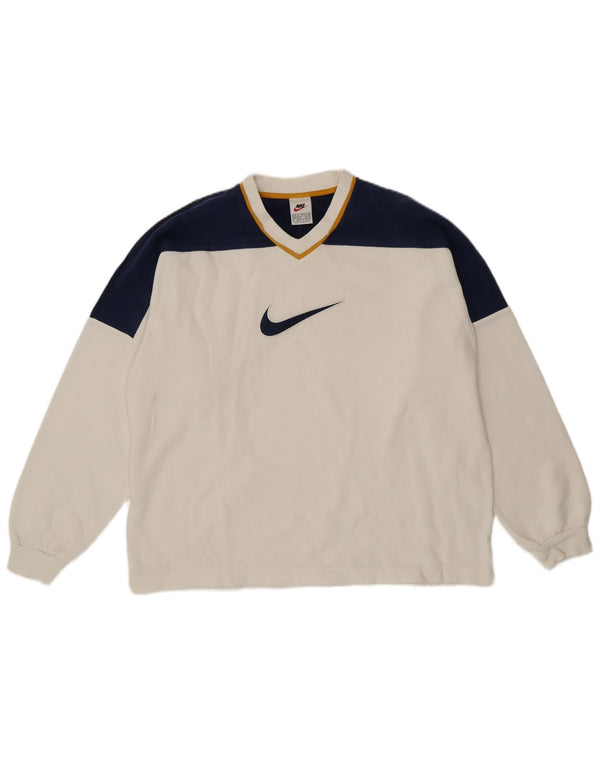 Pulover grafic pentru bărbați Nike, UK 39/41, alb mediu, color block