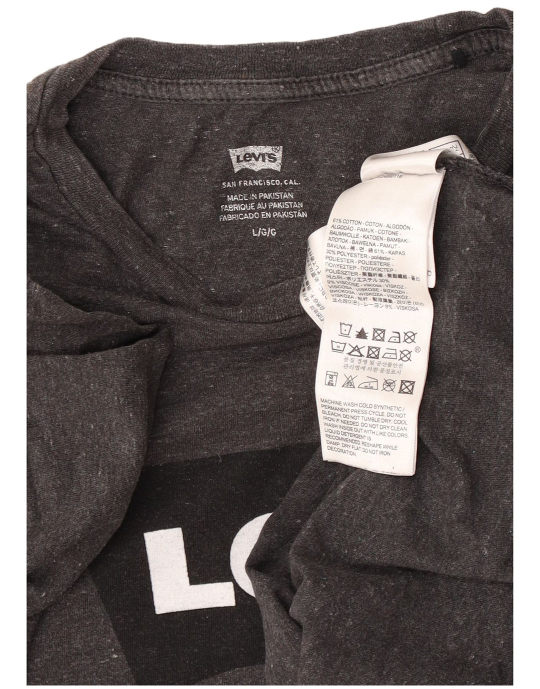 Tricou grafic pentru bărbați Levi's Top mare, gri, bumbac cu pete