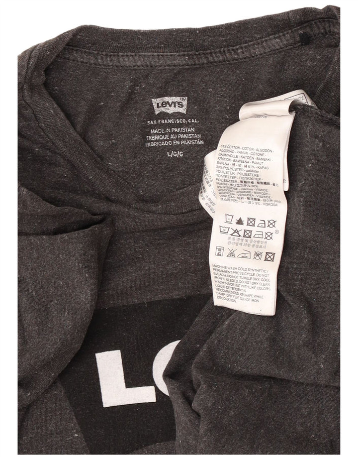 Tricou grafic pentru bărbați Levi's Top mare, gri, bumbac cu pete