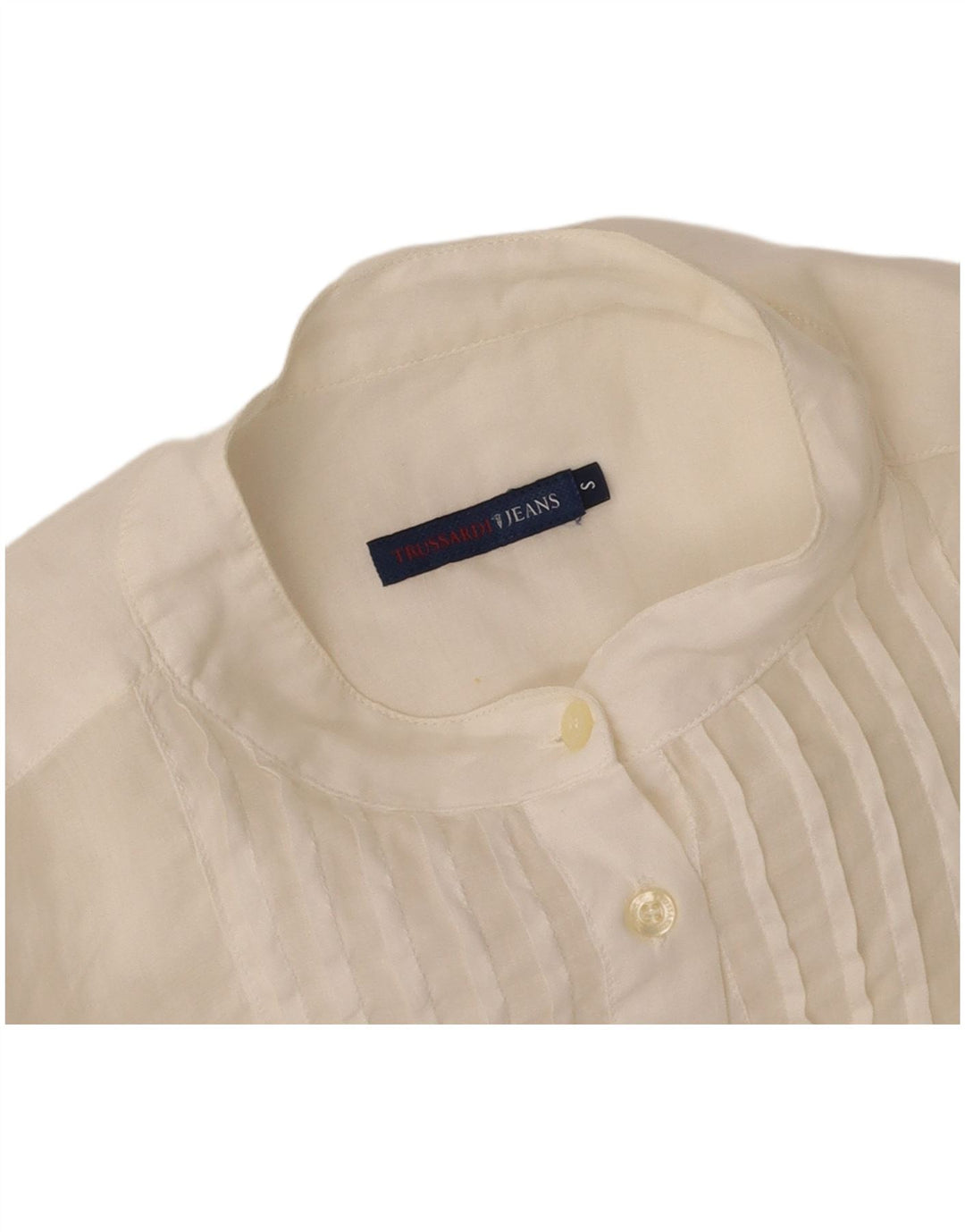 TRUSSARDI JEANS Womens Pullover Tunic Shirt Blouse UK 10 Small White