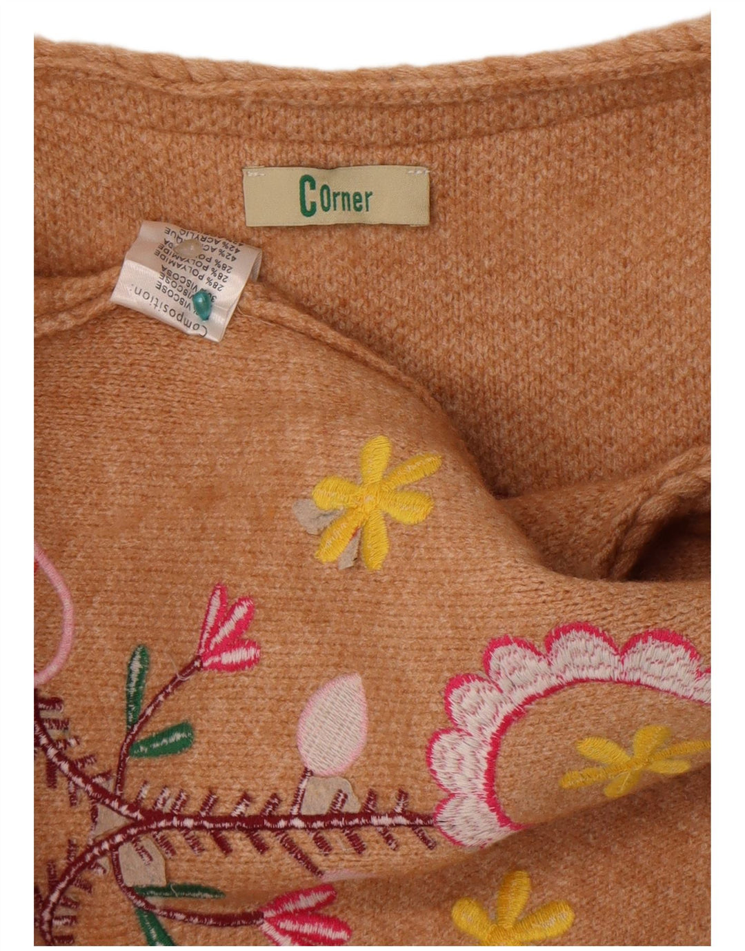 Pulover cardigan deschis pentru femei Corner UK 12 Medium Bej Floral
