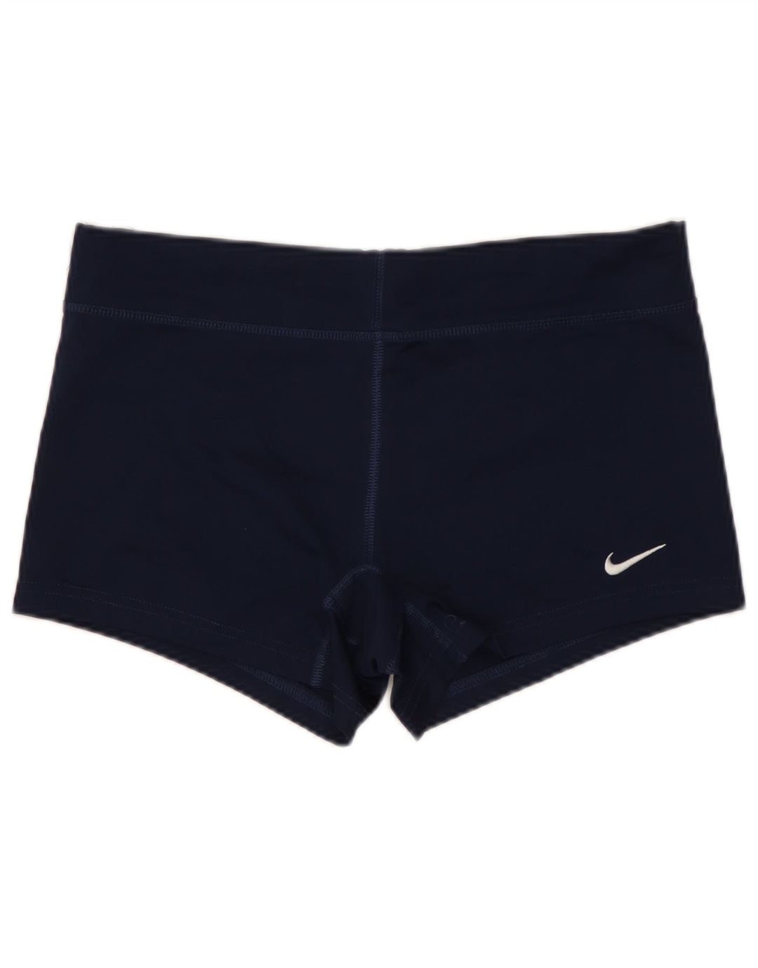 Pantaloni scurti sport NIKE Dri Fit pentru femei UK 12 Medium Bleumarin Poliester