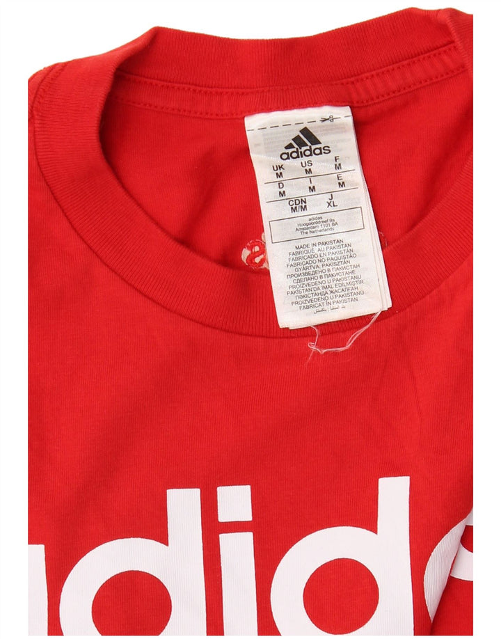 Tricou grafic ADIDAS pentru bărbați Top din bumbac roșu mediu