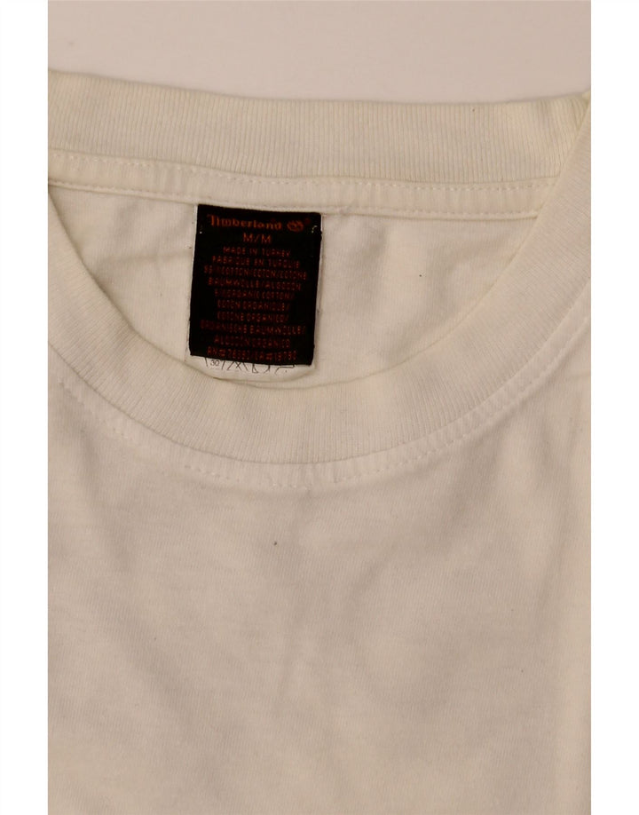 Tricou grafic Timberland pentru bărbați Top mediu din bumbac alb