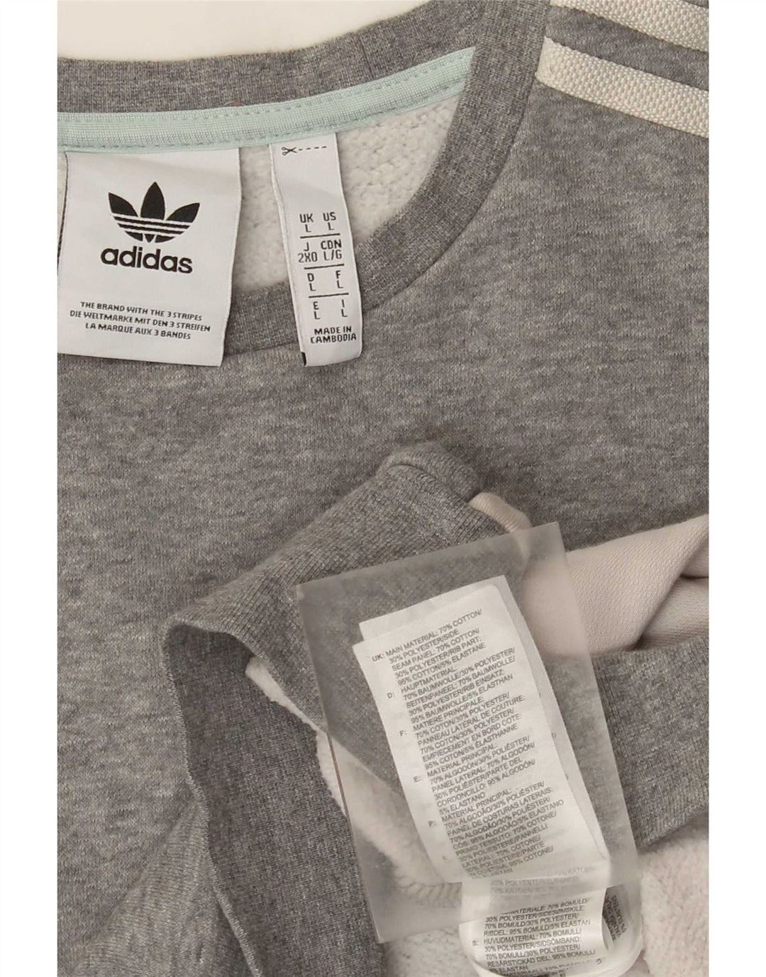 Hanorac pentru bărbați Adidas Jumper mare, gri, bumbac color bloc