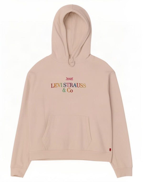 Pulover cu glugă supradimensionat cu grafic Levi's pentru femei UK 2 2XS Bumbac alb