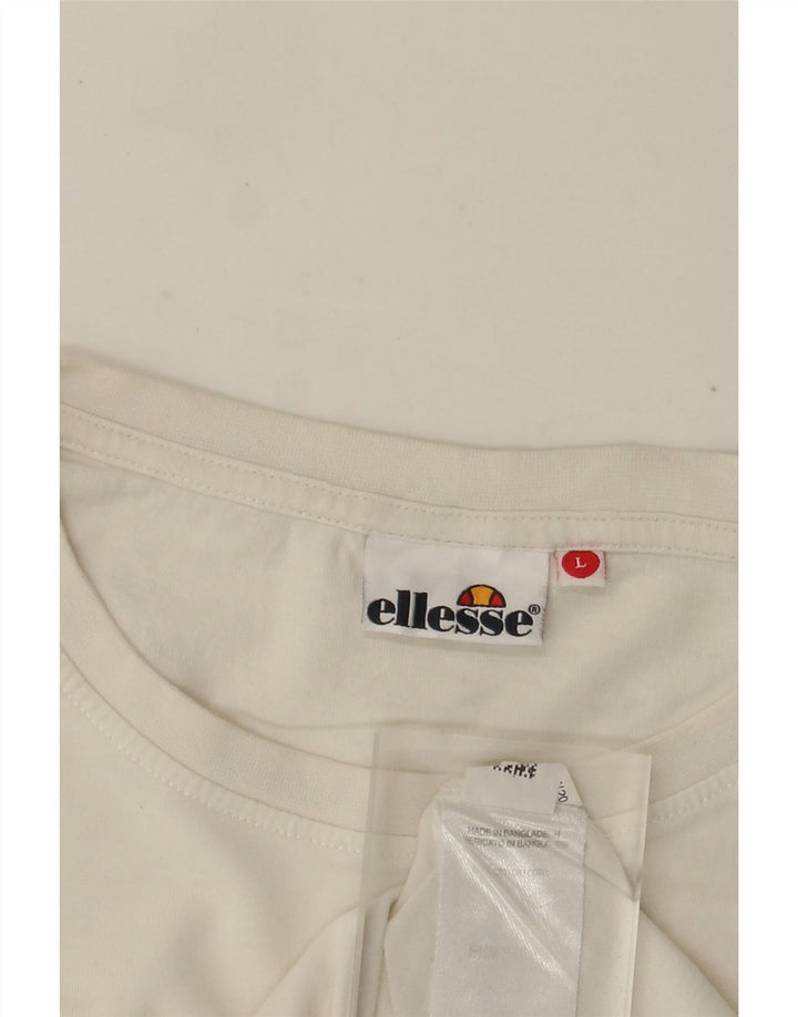 Tricou grafic pentru bărbați Ellesse Top mare din bumbac alb