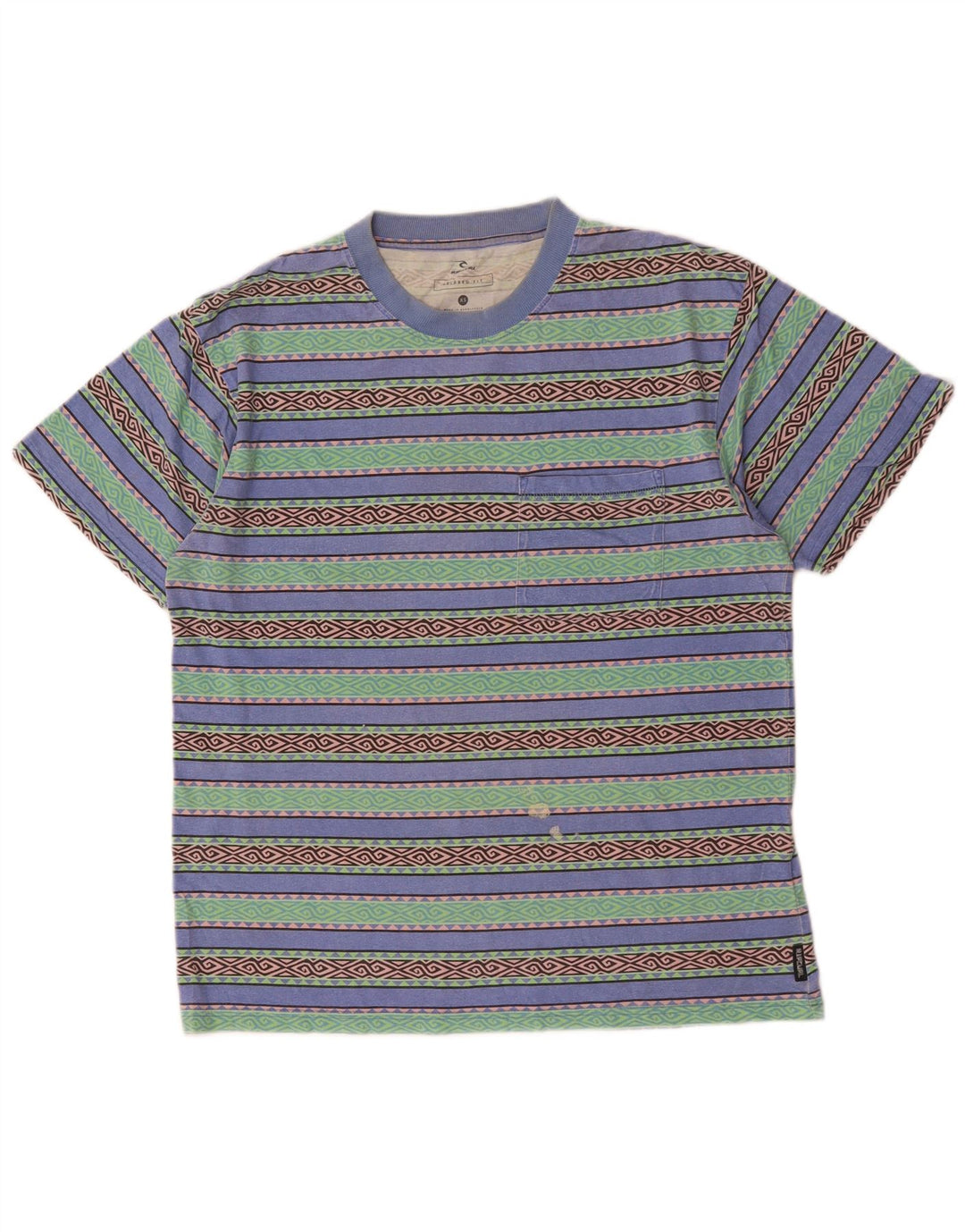 Tricou RIP CURL pentru bărbați, cu croială relaxată, XS, bumbac geometric multicolor