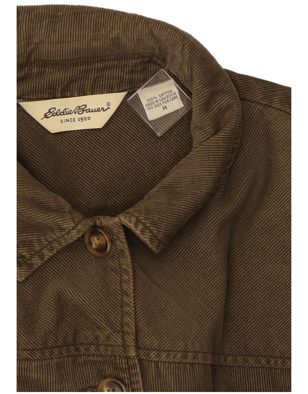 Jachetă din velur pentru femei Eddie Bauer UK 14 Bumbac kaki mediu