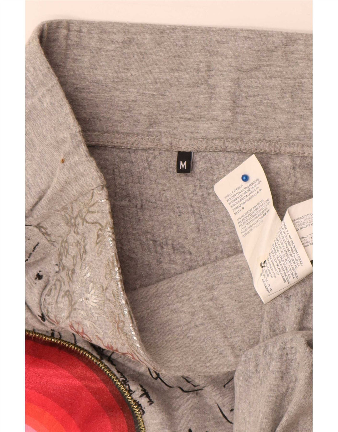 Fusta A-Line Desigual pentru femei L30 mediu, gri, bumbac geometric