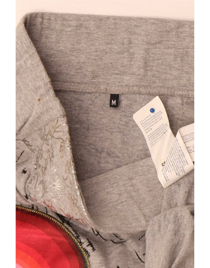 Fusta A-Line Desigual pentru femei L30 mediu, gri, bumbac geometric