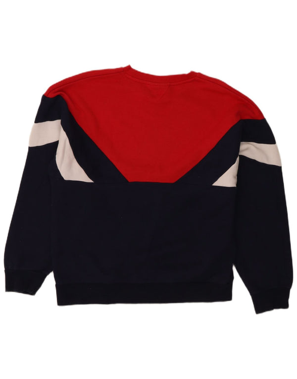 Fila Mens Graphic Sweatshirt Jumper XL Navy Blue Colourblock Cotton