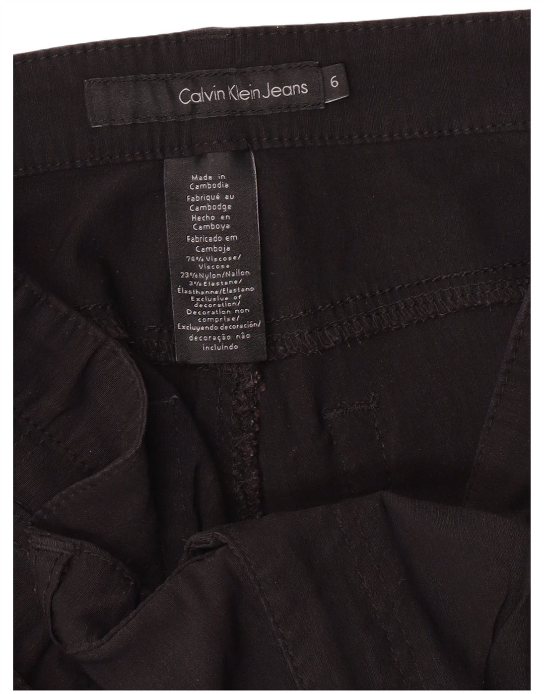 Calvin Klein Jeans Pantaloni casual pentru femei US 6 Small W32 L26 Black Classic