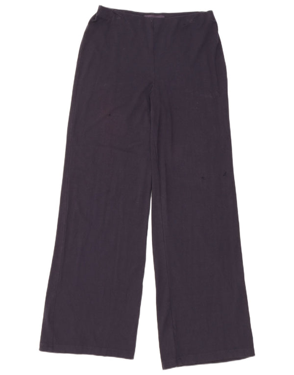 Pantaloni casual pentru femei Marks & Spencer cu picioare largi W28 L30 bleumarin, viscoză