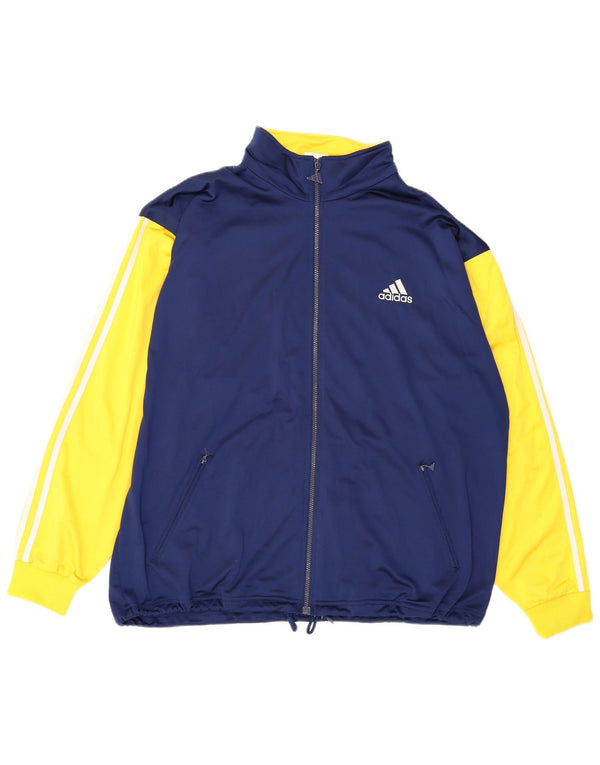 Jachetă de top pentru trening cu grafică Adidas pentru bărbați Marea Britanie 48/50 XL, bleumarin, color block