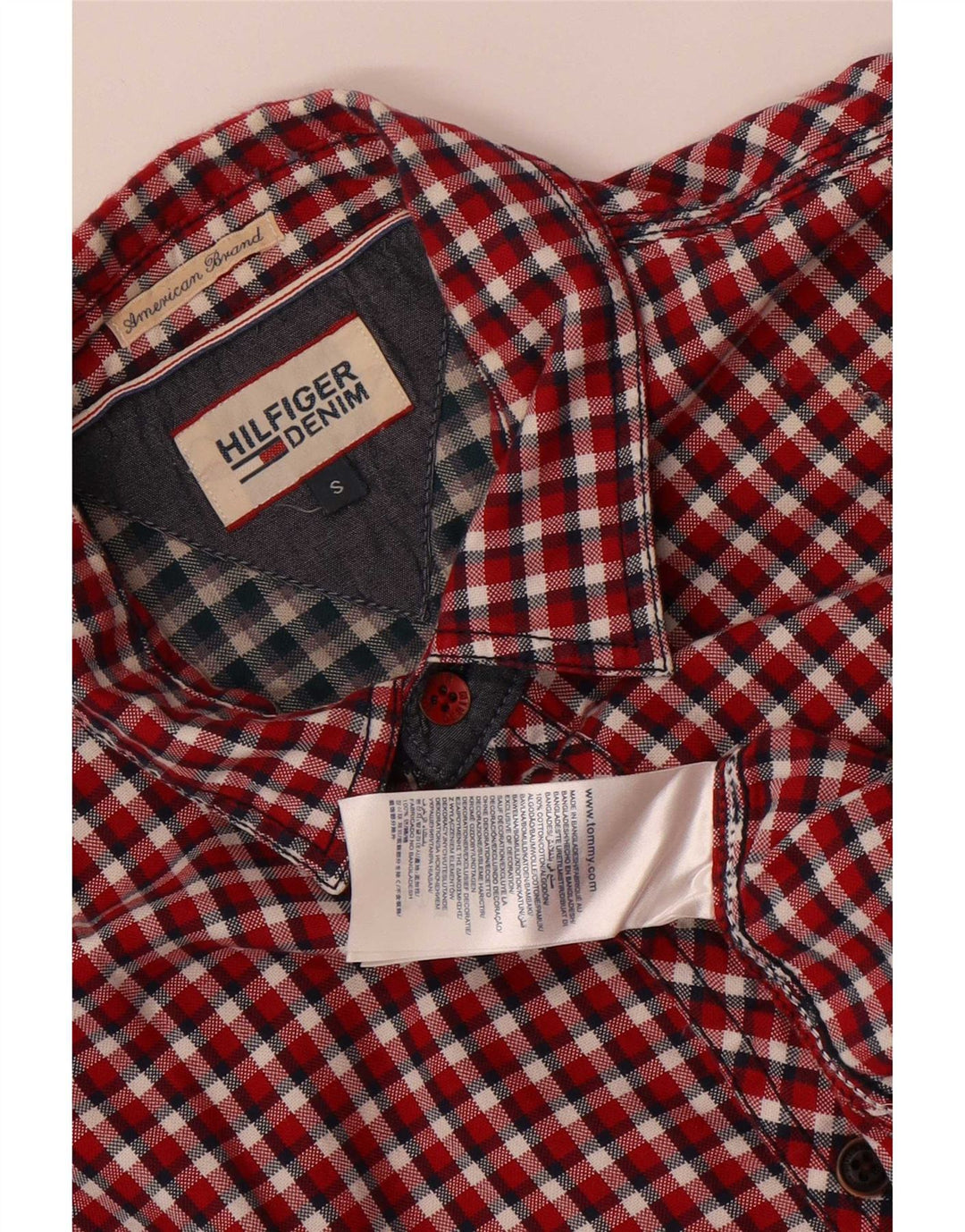 Cămașă Tommy Hilfiger pentru bărbați, din bumbac, roșu, vichy