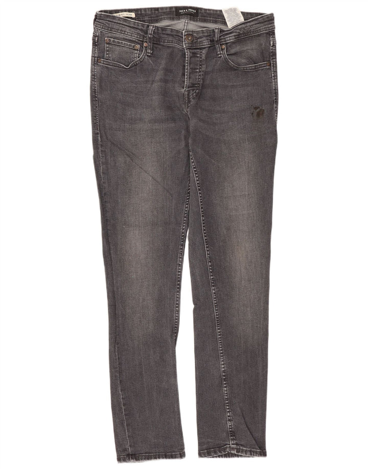 JACK & JONES Blugi GLENN Slim pentru bărbați W32 L32 bumbac gri