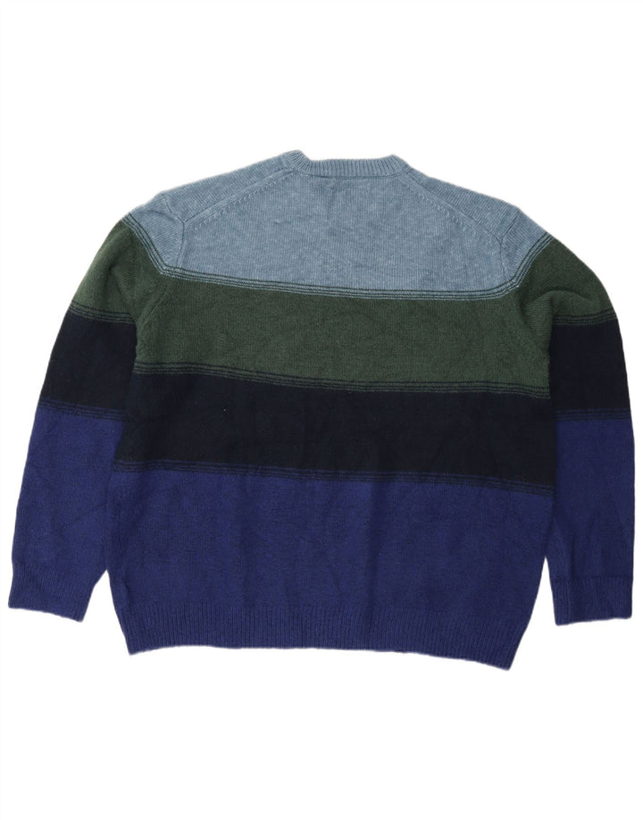 Pulover pentru bărbați Marks & Spencer, cu gât crew, 2XL, cu dungi multicolore