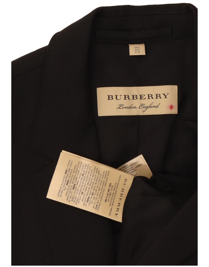 Jachetă Burberry pentru femei, cu 1 nasture, UK 4 XS, lână neagră, clasică