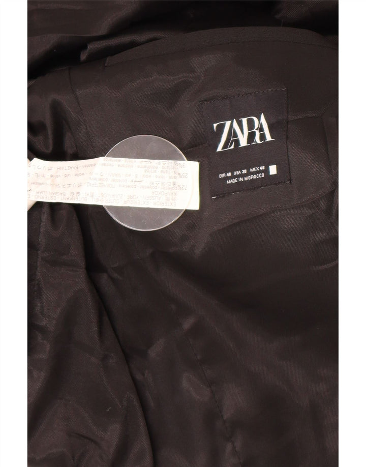 Blazer pentru bărbați Zara cu 2 nasturi EU 48 Poliester mediu negru