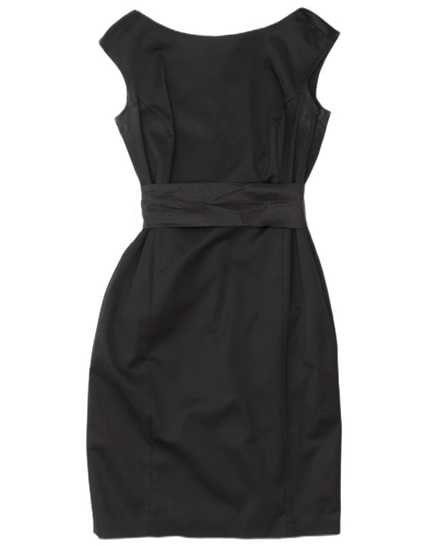 COAST Womens Sleeveless Sheath Dress UK 12 Medium Black Acetate
