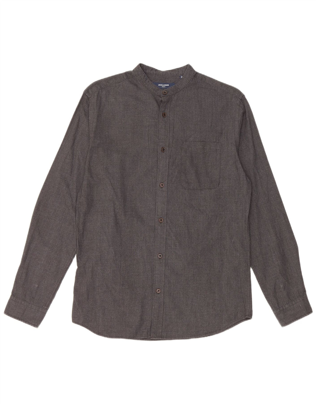 Cămașă Jack & Jones pentru bărbați, bumbac gri mediu
