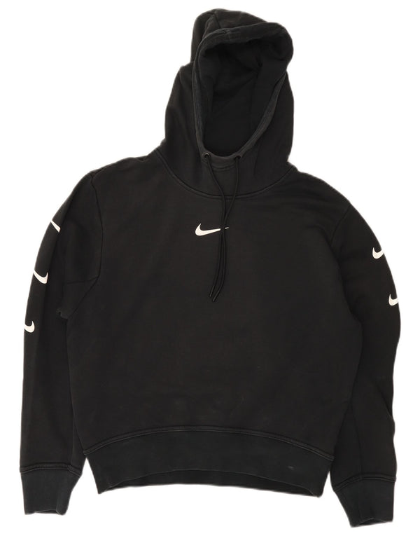 Pulover Nike cu capota cu grafic pentru femei UK 14, bumbac mediu negru
