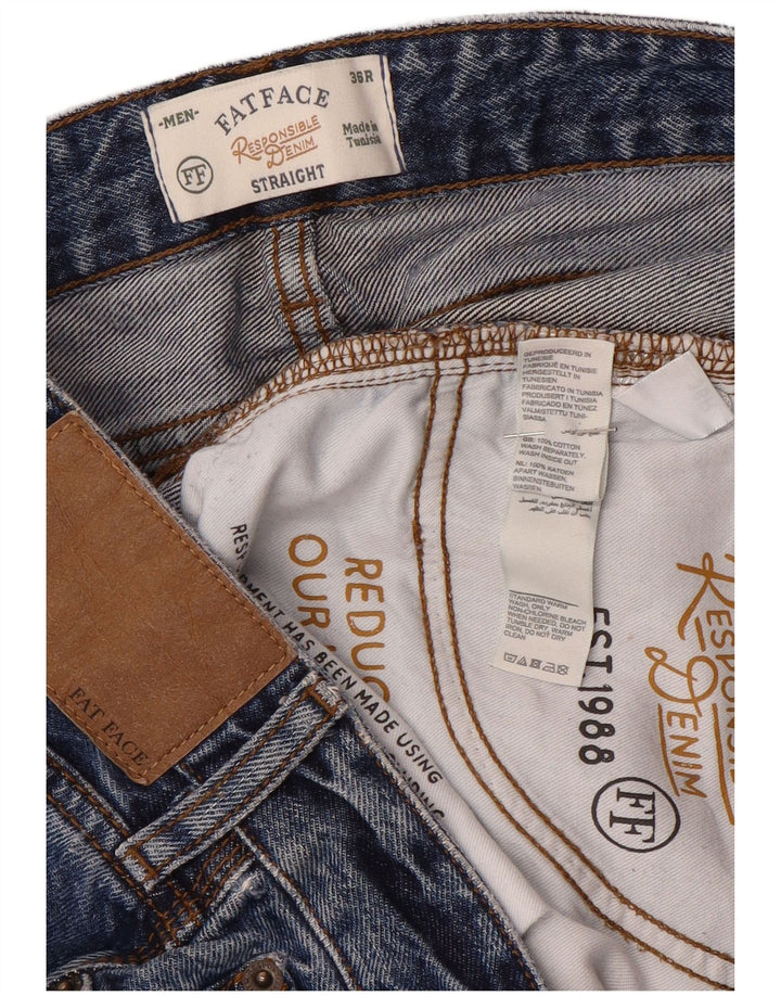 Fat Face Blugi Drepți Bărbați L36 L32 Bumbac Albastru