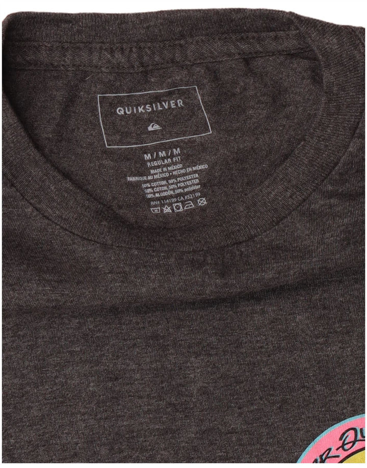 Tricou grafic Quiksilver pentru bărbați, cu croială obișnuită, top, bumbac, gri mediu