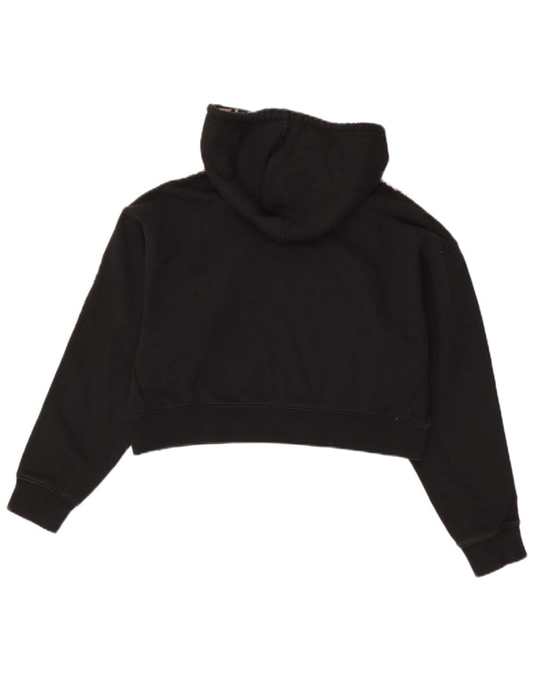 Jumper Adidas Crop Oversized Hoodie pentru femei UK 10 Small Black Animal Print