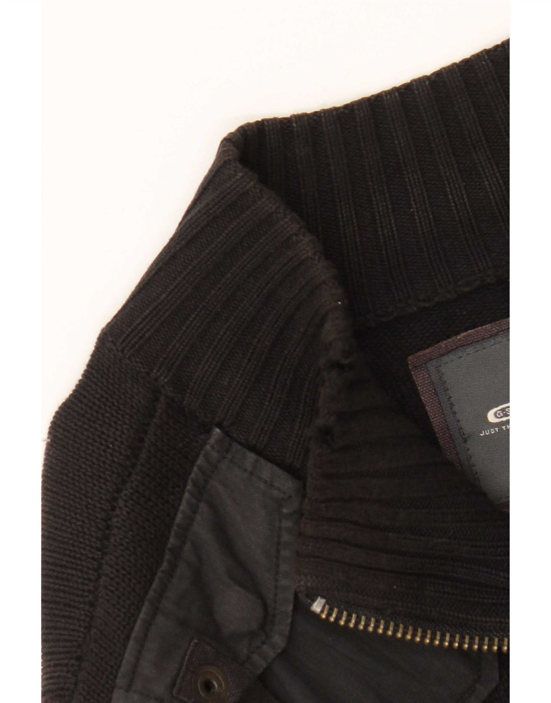 Pulover cardigan cu fermoar complet G-Star pentru bărbați, bumbac mediu negru