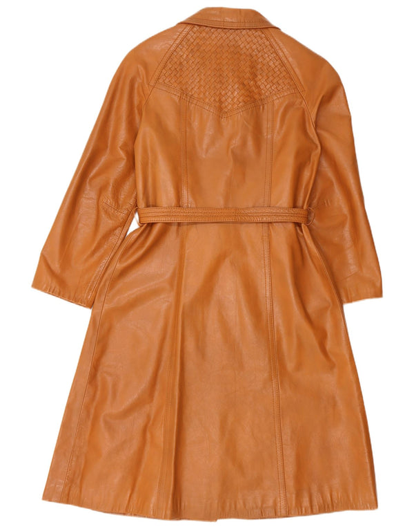 Palton de piele vintage pentru femei UK 10 Small Beige