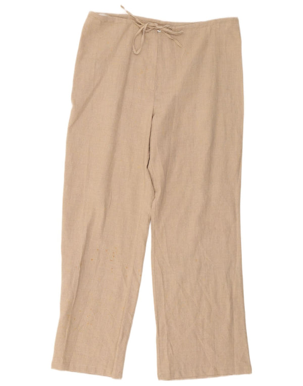 Marks & Spencer Pantaloni casual cu talie înaltă pentru femei UK 16 Large W36 L30 Bej