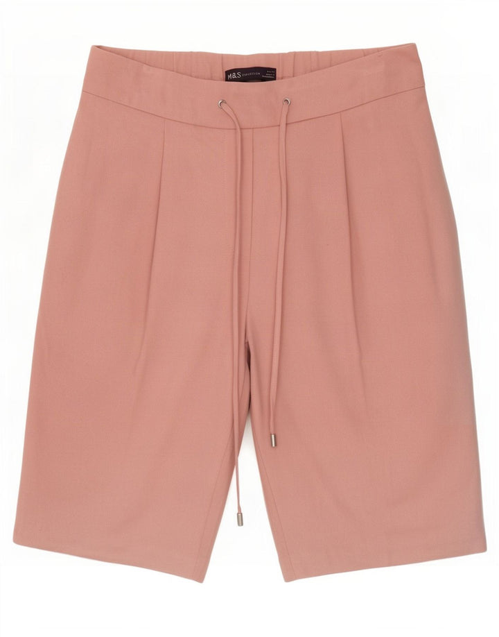 Bermude pentru femei Marks & Spencer UK 12 Medium W30 Poliester roz
